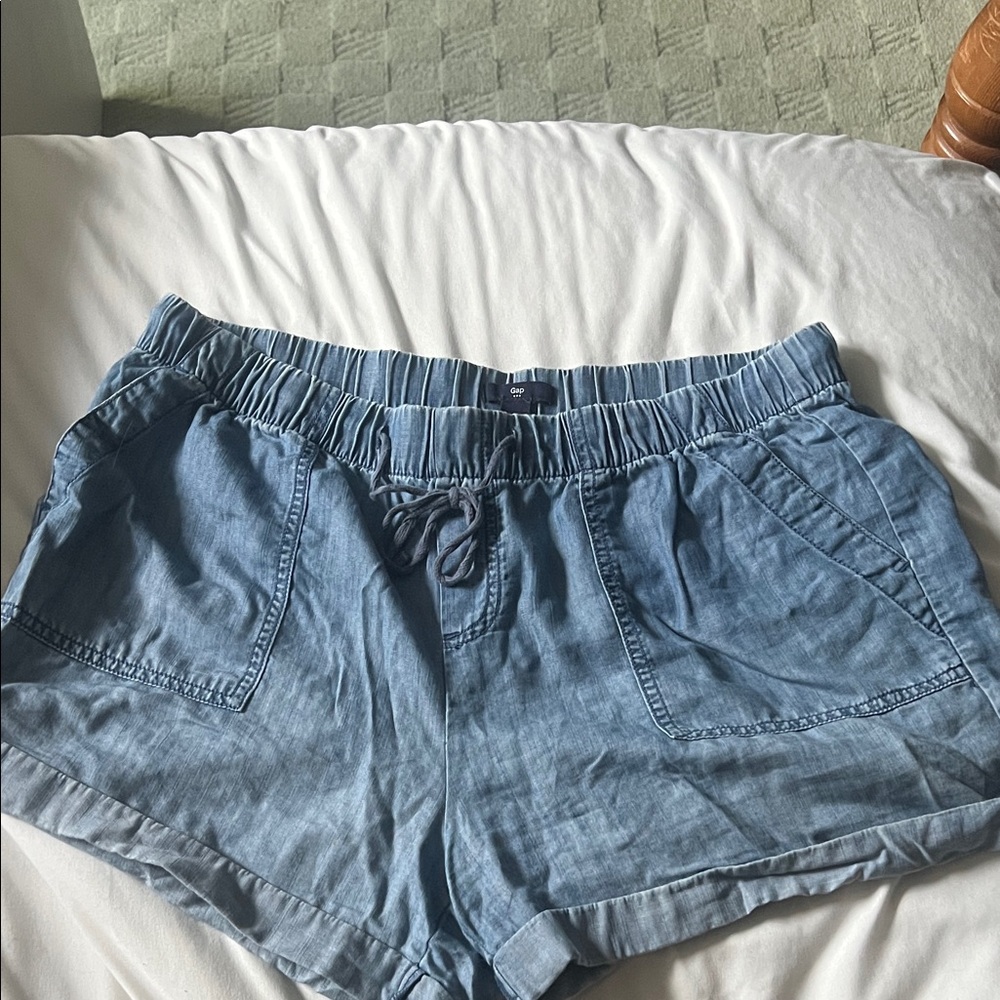 GAP Light Blue Elastic Waist Shorts
